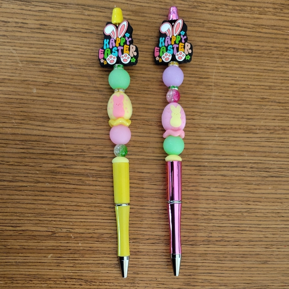 Easter Themed Pens with Bunny Toppers - Set Of 2